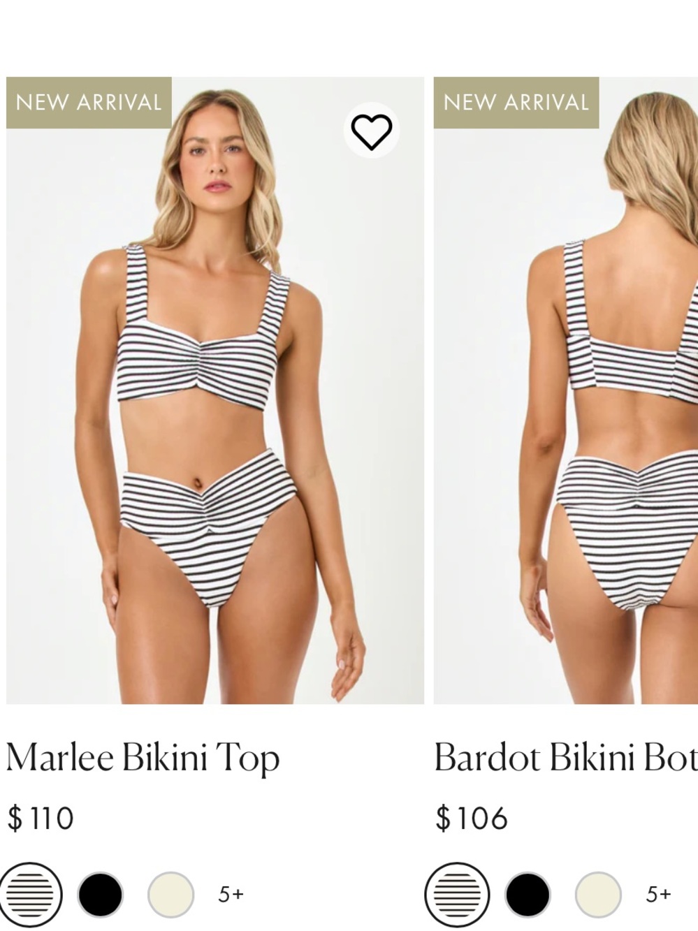 L space Marlee Bikini Top and bardot bottom